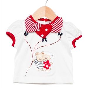 Monnalisa Girls Embroidered T-Shirt W/Tags 3M